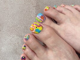 カラフルアートネイル