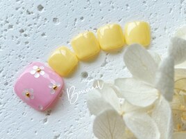 フットネイル　フラワー　春