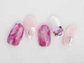 マーブルビジューネイル