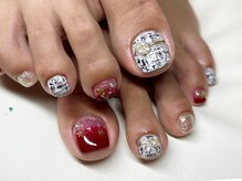 エーネイルルーム(A.Nail.room)/ツイード&結晶ネイル