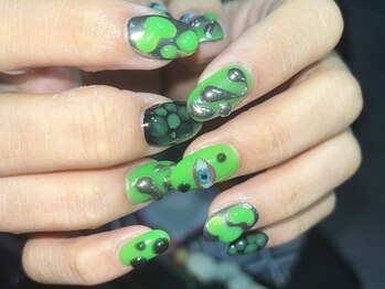 つめノさき/蛍光ぷっくりネイル