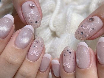 デュリブリンクネイル 高田馬場(Duli blink nails)/マグフレンチ×ラメ＊