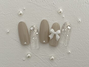 プティ アイビューティ 北浜店(peTiT eyebeauty)/リボンネイル ワンホンネイル