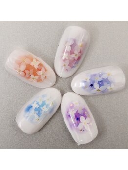 ネイルアンドアート イロオリ(irooori)/紫陽花ネイル色違い！