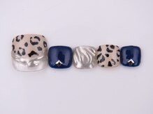 まつげアンドネイル ディアマンローズ(DIAMANT ROSE)/ヒョウ柄フットネイル 6600円