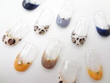 ネイルサロン クイール 小山店(NAIL SALON QUILL)/レオパード+フレンチ