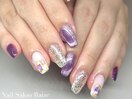 紫/シェルネイル