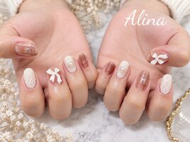 バレンタインネイル