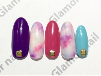 グラマーネイル(Glamor nail)/タイダイ柄ネイル☆¥7,800