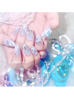 ファラウェイネイル(Faraway nail)/水色チークネイル☆
