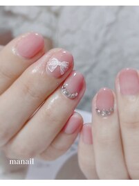 うる艶ピンクネイル