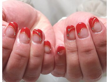ネイルサロン マハロ 横浜四季の森フォレオ店(Nail Salon Mahalo)/斜めフレンチ