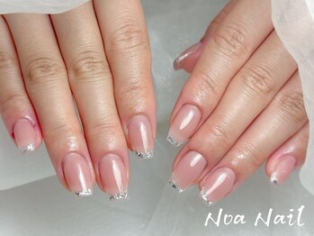 ノア ネイル(Noa Nail)/冬　ガラスフレンチ　ベージュ