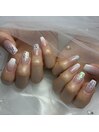 白グラデ×ラメホロ ¥10000
