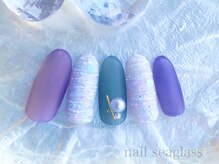 ネイル シーグラス(nail seaglass)/冬のホロ入りニットネイル