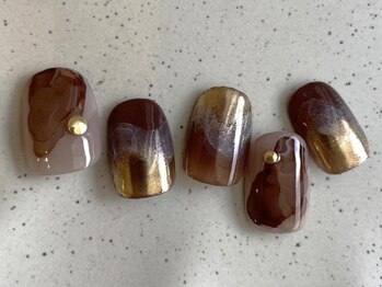 アイネイルズ 池袋店(I-nails)/ブラウンゴールドニュアンス