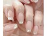 【Hand]ガラスフレンチネイル¥6500