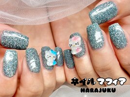 冬/フラッシュネイル/キラキラ