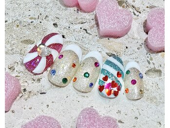 バレンタインネイル