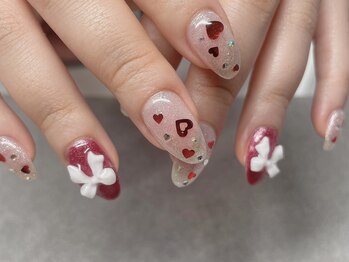 ネイルフロンティア 吉祥寺(NAIL FRONTIER)/Sバレンタインリボン11980円