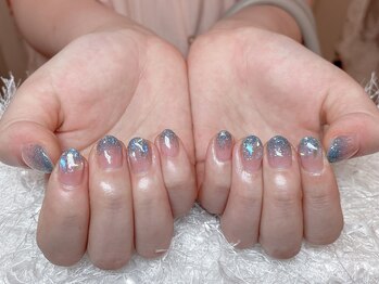 レアネイル 新宿(le'a nail)/ブルーラメグラデーション