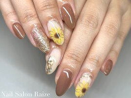 夏ネイル/ひまわり/かわいい