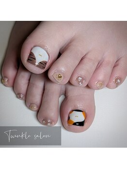 ティンクル サロン(Twinkle salon)/猫デザインのフットネイル