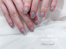 透け感ブルーガラスフレンチ6619