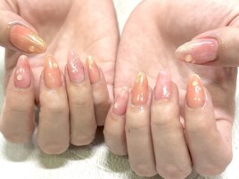 じゅわっと桃ネイル♪