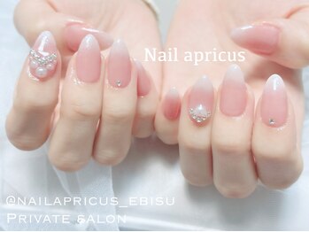 ネイルアプリクス 恵比寿(Nail apricus EBISU)/グラデ◆ビジュー￥9430