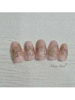 春のピンクネイル