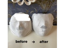KANコルギセラピー 群馬高崎店の雰囲気(石膏パック。固まる時に温まり美容成分が浸透。小顔の定着にも)