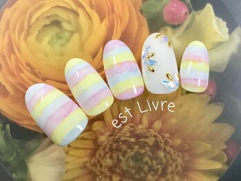 エストリブレ(estLivre)/水彩風ボーダー