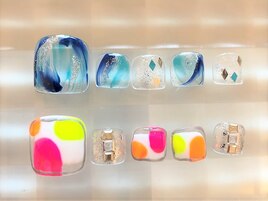 夏色　ニュアンス　フットネイル