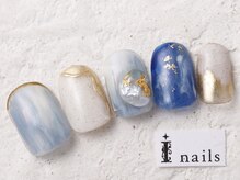 アイネイルズ 新宿店(I nails)/寒色フィルム淡水パール