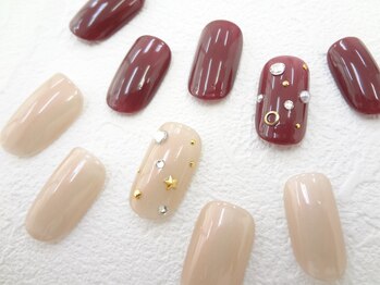 ネイルサロン クイール 小山店(NAIL SALON QUILL)/ワンカラー×ストーン