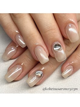 エム(M)/ホワイトオーロラネイル☆