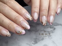 グレース ネイルズ(GRACE nails)/マグネット×レオパード×ミラー