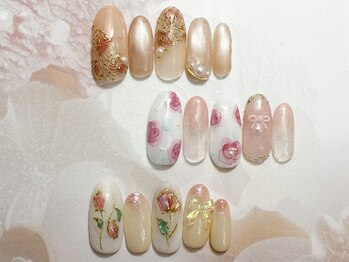 ハッピービューティー(Happy Beauty)の写真/シーズンネイル【¥7500~】チューリップ、ミモザなど最旬ネイル豊富♪繊細アートに定評◎持ち込みも相談を♪