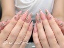 シンプル、お花、秋ネイル