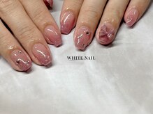 ホワイトネイル(WHITE NAIL)/りぼんネイル/持ち込み/パラ