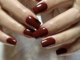 秋ネイル★ボルドーワンカラー