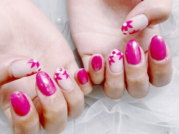 レナトゥス(Renatus)/お花　手書きネイル