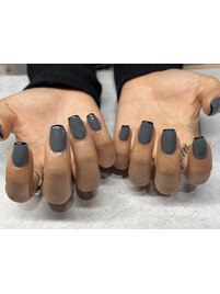 ブルーグレー×細ラインフレンチ