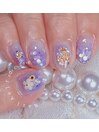 【三郷】キラキラフラワーネイル