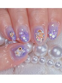 【三郷】キラキラフラワーネイル