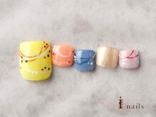 アイネイルズ 横浜EAST店(I-nails)/サマーカラフルヨーヨーフット