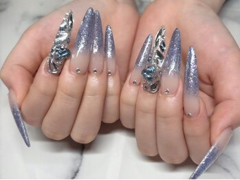 エモワ(&emoi)の写真/【憧れのロングネイルに】どのデザインでも長さ出しOK◎イベントや特別な日の指先に華やかさをプラス♪