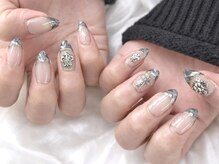 marble french nail