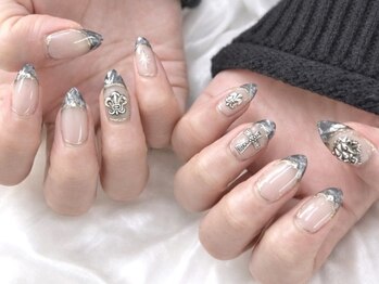 marble french nail
